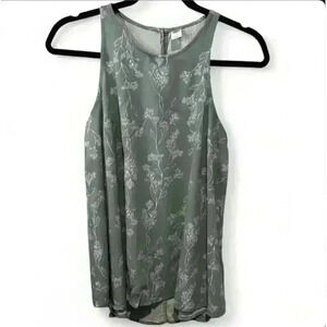 Old Navy Women's Medium Sage Green Floral Sleeveless Blouse Casual